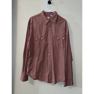 Rare Levis Red Tag Western Long Sleeve Pearl Snap Shirt - Mens XL-multicolor